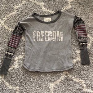 Gray waffle long sleeve